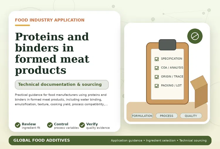 Proteins and binders used in formed meat products